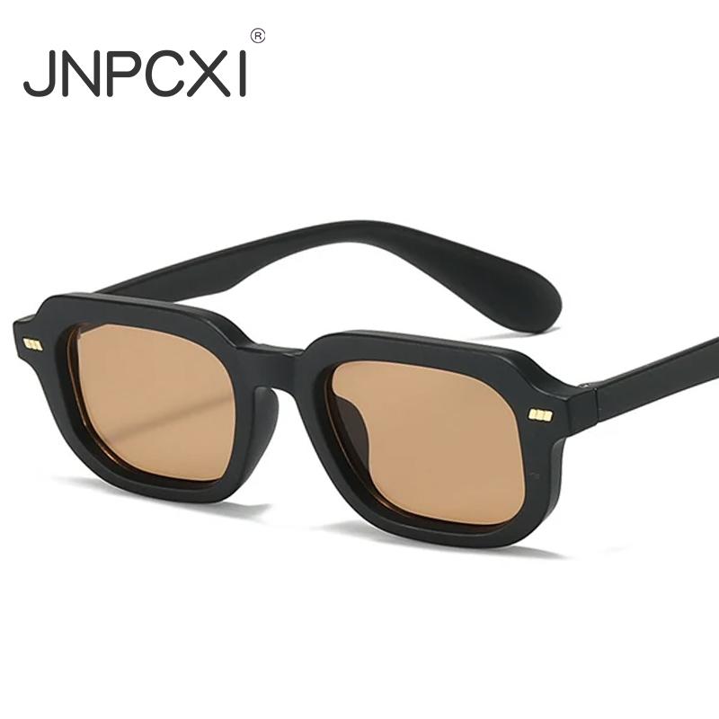  Fashion Small Square Women Sunglasses Retro Rivets Men Black Tea Shades UV400 Sun Glasses