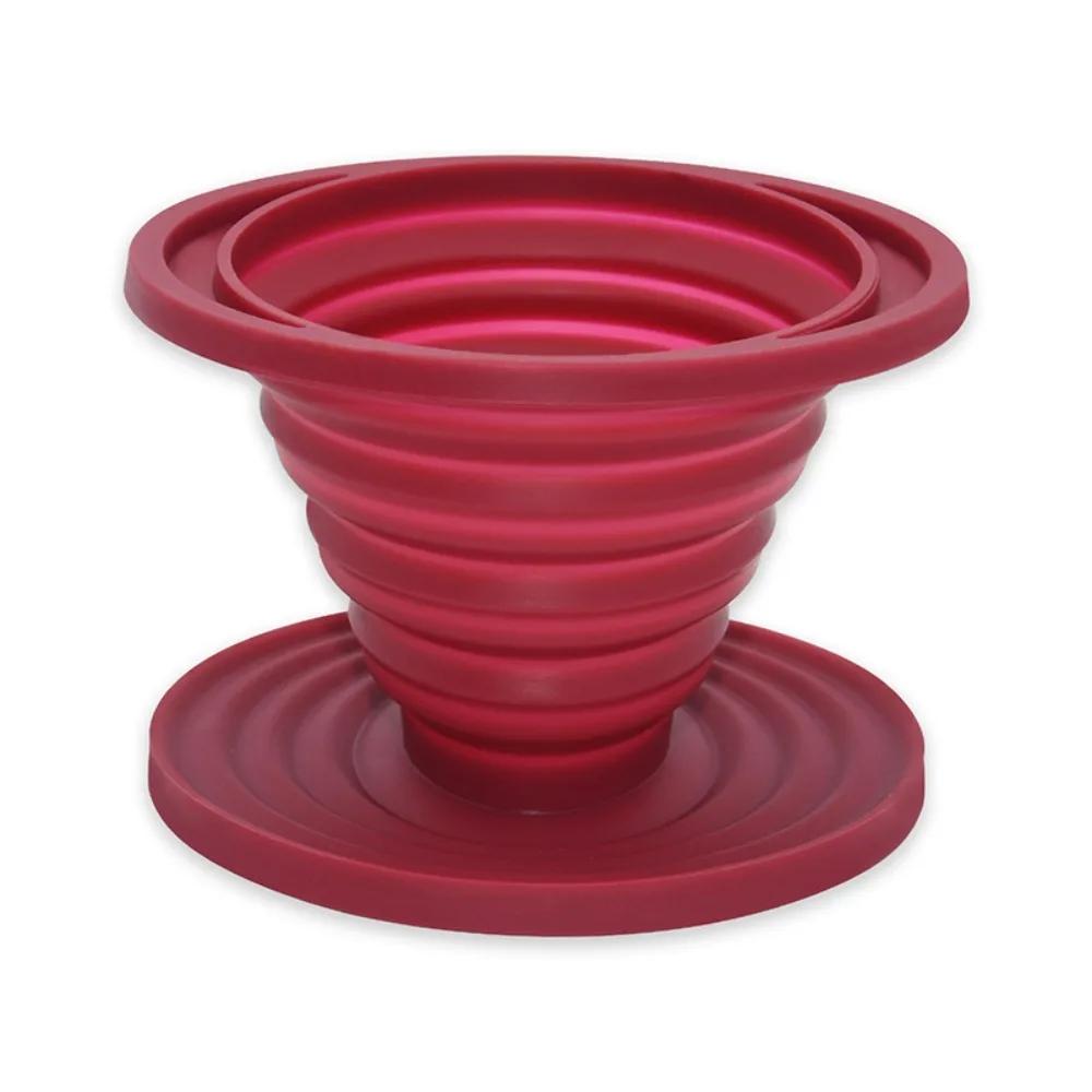 Heat Resistant Collapsible Silicone Coffee Dripper Cup Outdoor Travel Camping Conical Coffee Filter Hand Brewed Coffee Maker