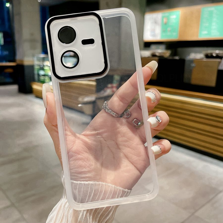 Transparent Phone Case For Vivo Y21D V60 Lite Y04 Y29 Y38 V40 V29 V30 Y35 Y33S Y27 Y18 Y31 Y19S V29E Y53S Y28 Y21S Camera Lens Protector Film Cover