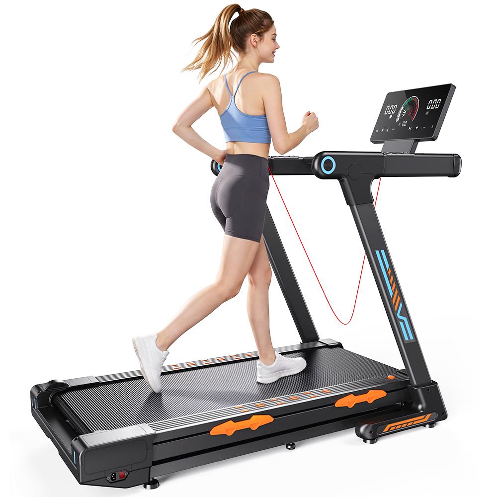 Formill FT71 Incline Treadmill | Black and Orange, 1.25-4.0 HP Max Power, 1-16 Km/h, 24% Automatic Incline, APP