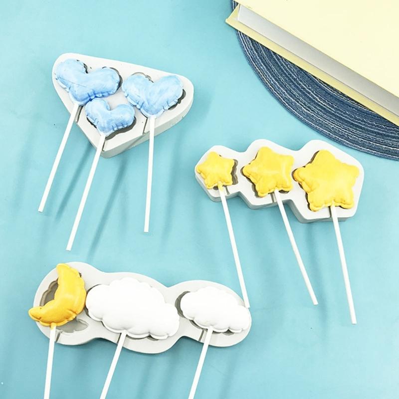 Silicones Baking Molds Set With Laces Star Heart Cloud Shapess For Cake Chocolate Jellys Making Heat Resistant