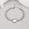 Stainless Steel Love Heart Bracelet for Women, Simple Anniversary Jewelry Gifts