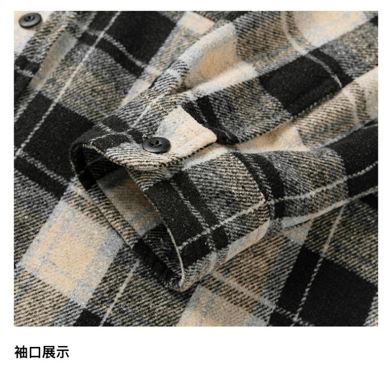 Loose Turn Down Collar Plaid Long Sleeve Casual Shirt For Men And Women