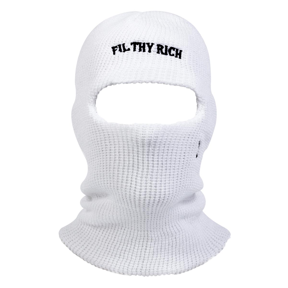 

FIL THY RICH Шапка-балаклава Унисекс Уличная теплая шапка Мужские хип-хоп кепки Повседневная шапка Ветрозащитные и морозостойкие шапки белый