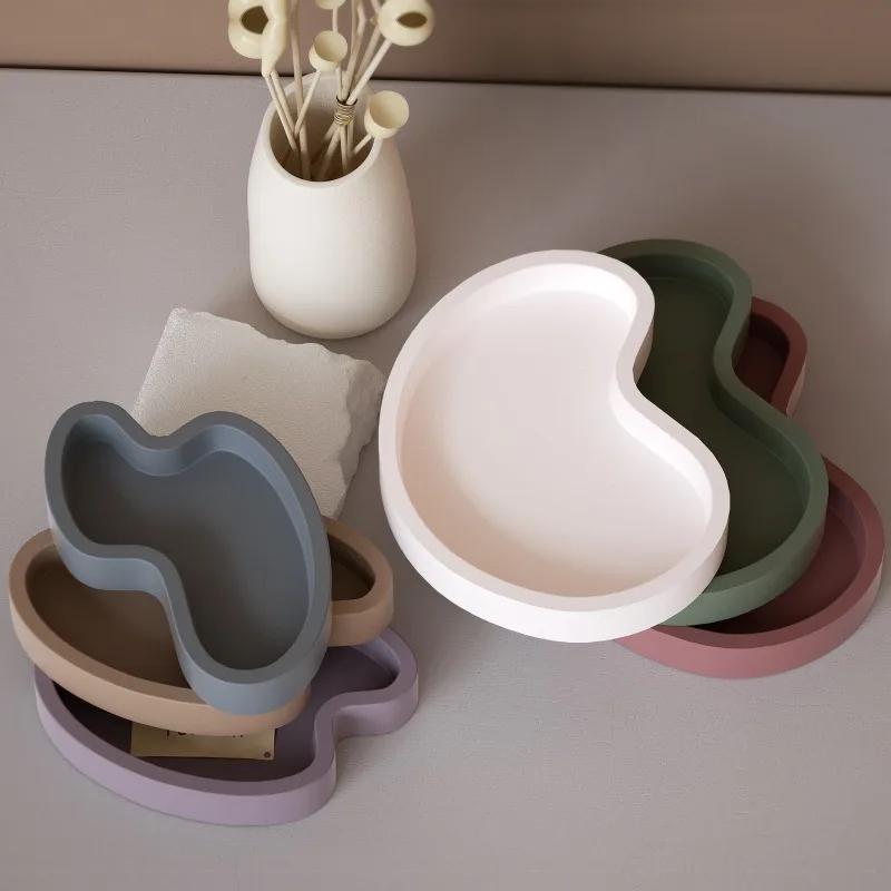 Irregular Tray Silicone Molds DIY Gypsum Cement Handmade Jewelry Storage Dish Plate Desktop Table Resin Mold Casting Handicrafts