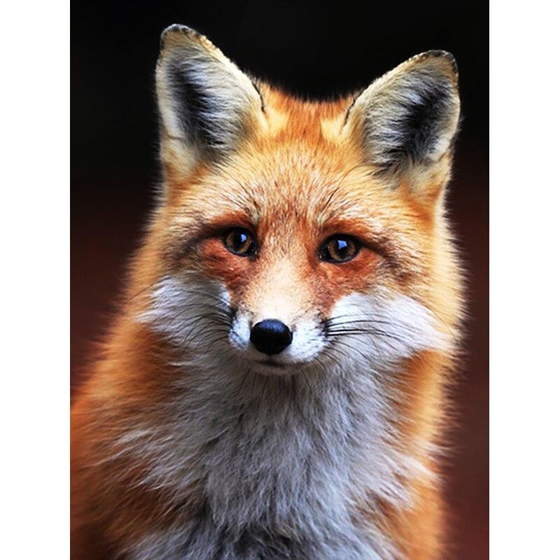 New 5D DIY Diamond Painting Red Fox Diamond Embroidery Animals Cross Stitch Full Round Drill Home Decor Manual Art Gift