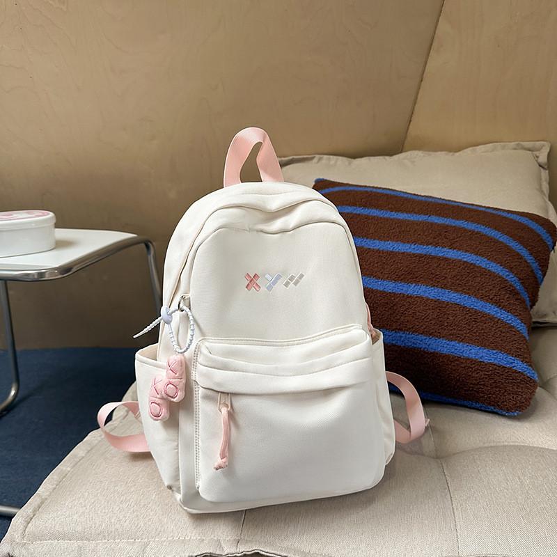 School Solid Color Bag Backpack Large Capacity Middle Schoolers Gift Unisex