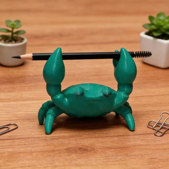 Krabba Pennställ Söt 3D Skrivbordsorganisatör för Pennor Blyertspennor Glasögon Dekorativ Gåva för Barn Vuxna Skolkontorsmaterial