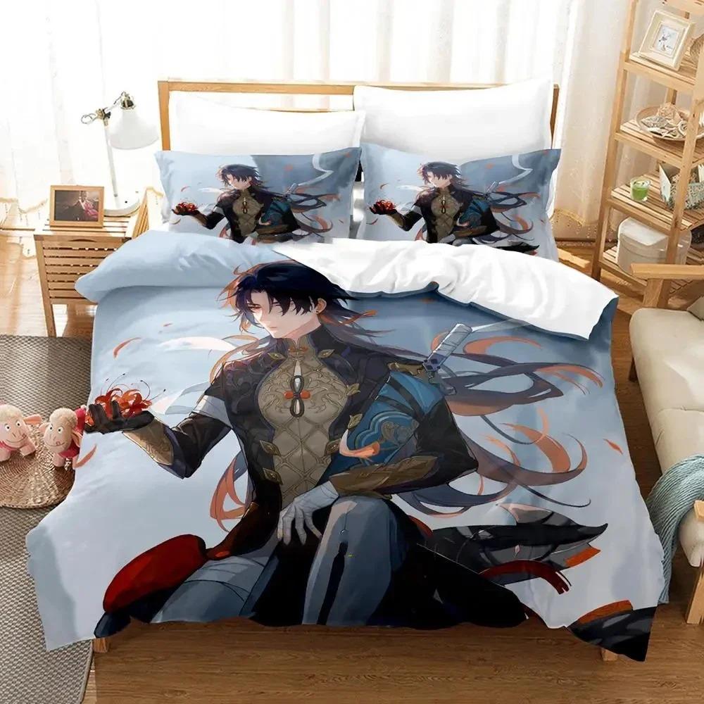 Comfortable Anime Print Duvet Cover Set With Duvet Cover And Pillowcases King Queen Twin Sizes For All Ages