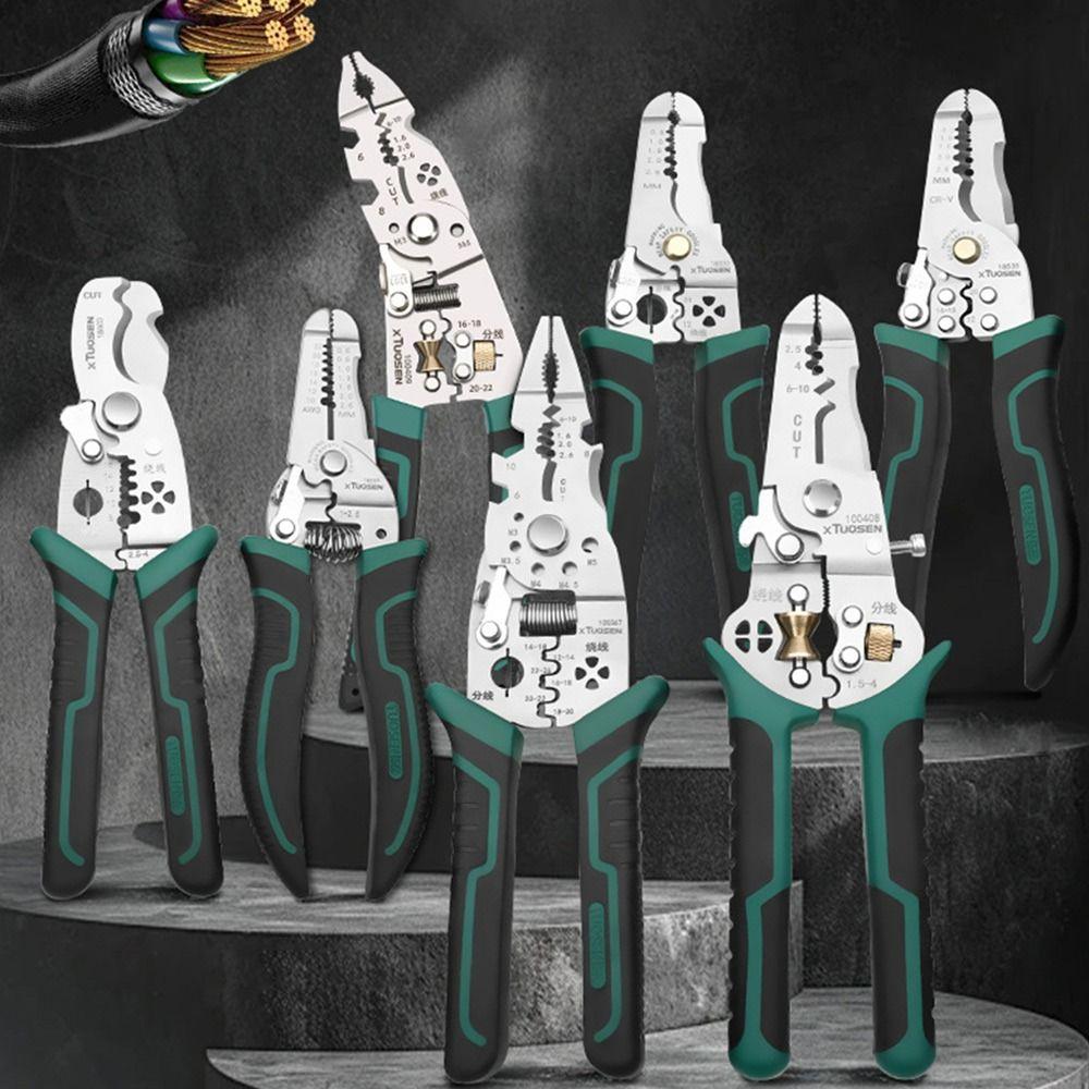 High-carbon Steel Wire Stripping Pliers Non-Slip Multifunctional Electrician Crimpe Pliers Hand Tools Comfortable Pincers