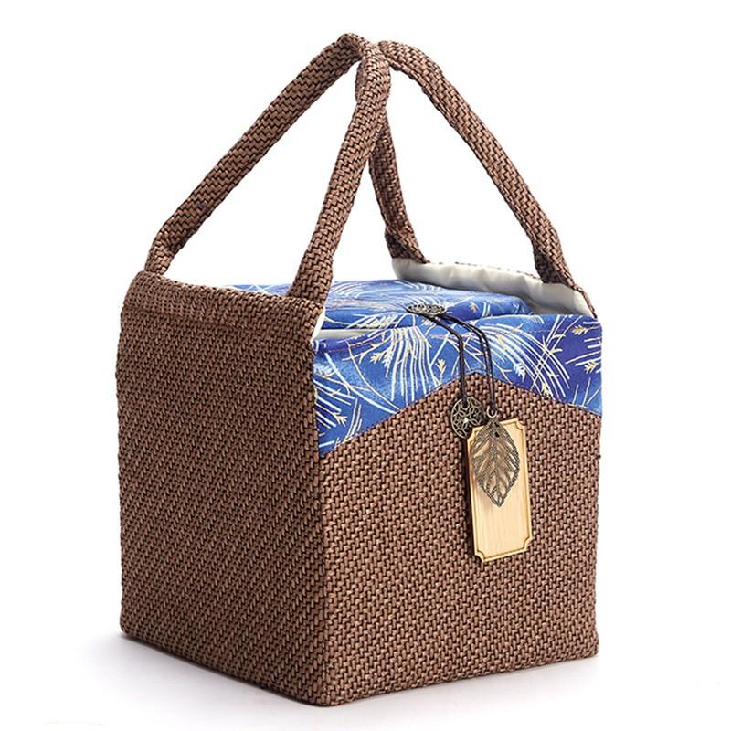 Vintage Tee Stoffverpackungsbeutel Tragbares Keramik Teegefäß Geschenktüten Schönes Muster Einzelne Dosen Aufbewahrungsbeutel Ohne Dosen