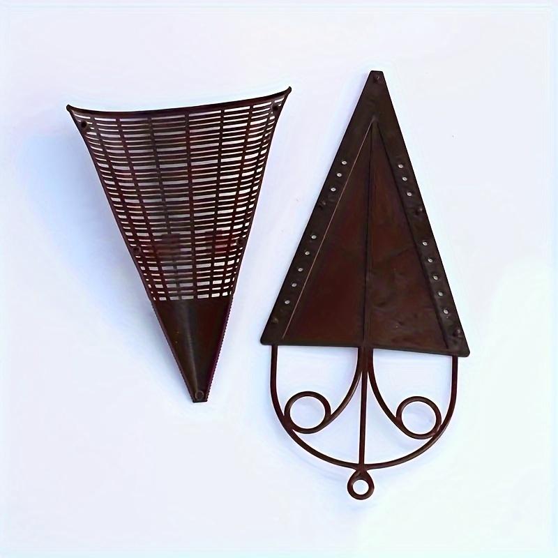 2Pcs Creative Simulation Fan Hanging Vase, Triangle Wall Art Flower Basket, Indoor Wall Hanging Flower Pot Holder Decor