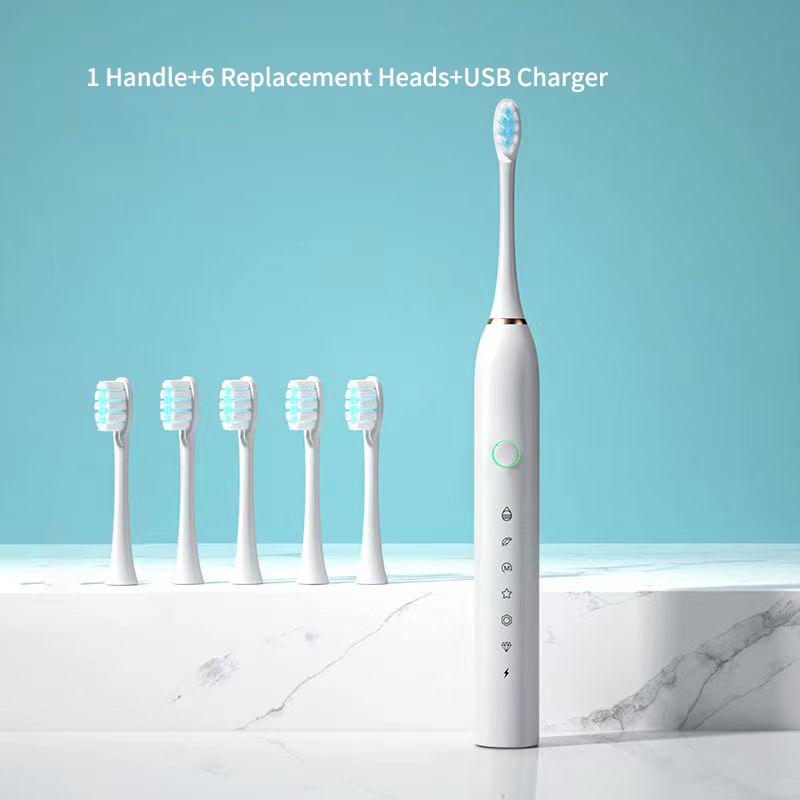 Módní sonický elektrický zubní kartáček dobíjecí pro dospělé Inteligentní časovač pro 6 režimů IPX7 Vodotěsné ultrazvukové zubní kartáčky cestovní box