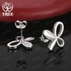 New 925 Sterling Silver Butterfly Stud Earrings For Women Cute Charm Jewelry Wedding Party Birthday Gift Nice Accessories