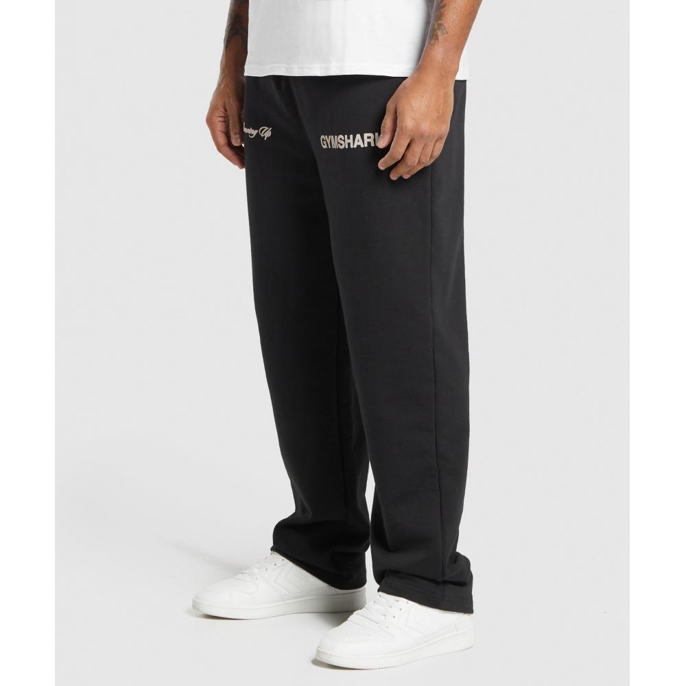Gymshark Est 2012 Straight Leg Joggers Black A2c1v Bb2j