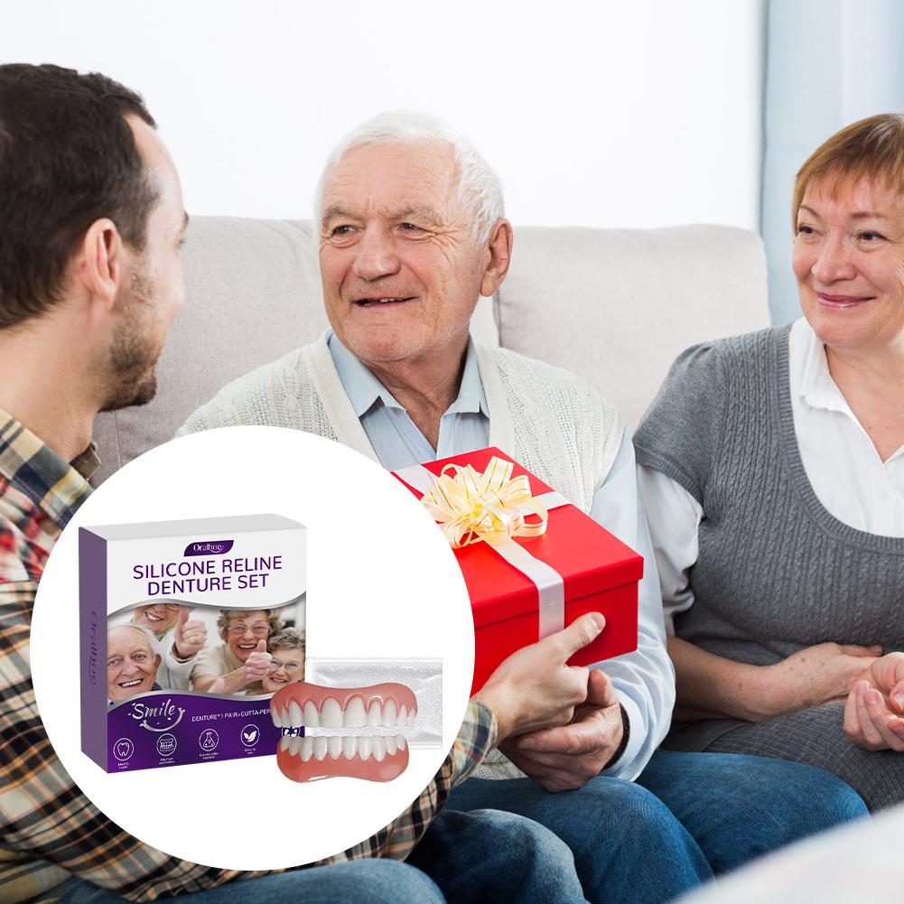 Silicone Reline Denture Set Soft Dentures False Teeth Set Wear-Resistant Denture Silicone Kit Soft Denture Kit for Men and Women