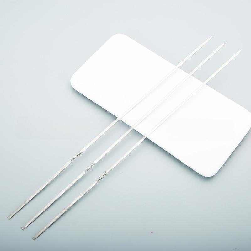 10pcs Stainless steel barbecue skewers, non-magnetic flat skewers, lamb skewers, barbecue needles, barbecue tools