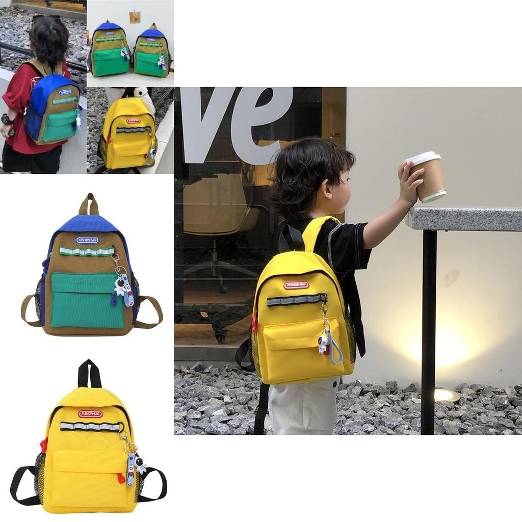 Large Capacity Stylish Plain Color Kindergarten Backpack Unisex Design