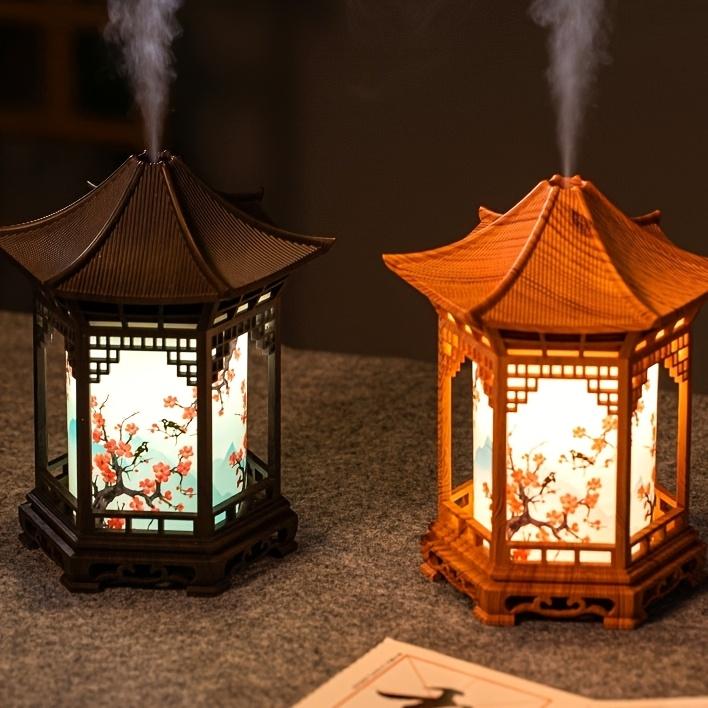 Chinese-Style Mini Humidifier & Night Light - USB- Portable Cool/Dry Mist Air Humidifier with Traditional Pagoda/Tortoise Design, ABS Quiet Operation