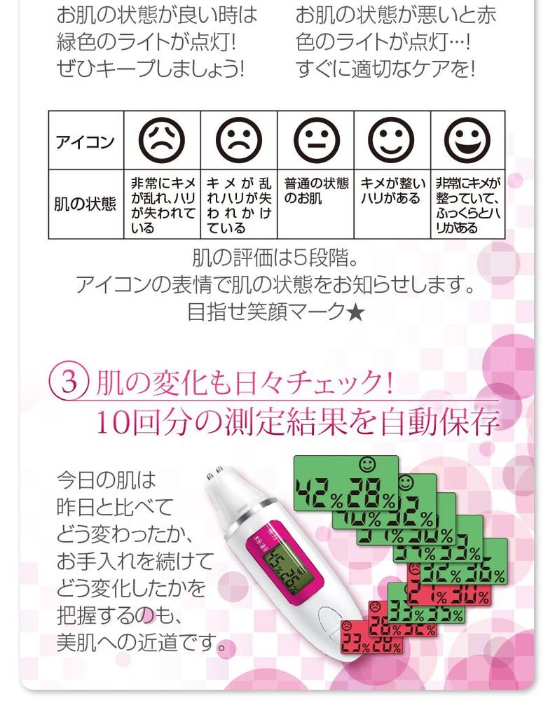 Belulu Skin Checker, Moisture, Oil, and Elasticity Measurement (White)