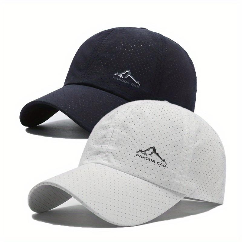 

2pcs Lightweight Quick-Dry Baseball Caps, Breathable Perforated Polyester, Outdoor Sports and Casual Fishing Hats for Men and Women, Baseball Cap