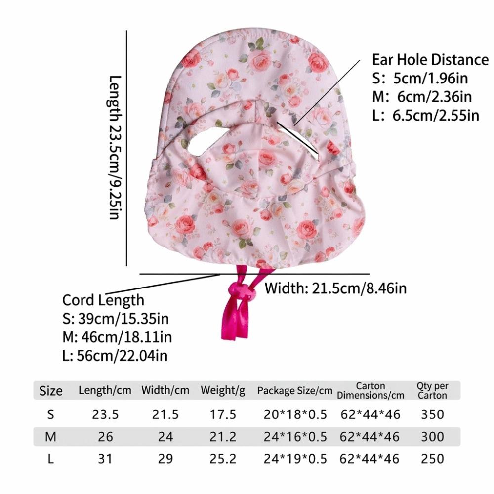 Cute Dog Hat Floral Print Pet Headwear Breathable Pet Photo Prop  Photo Shooting