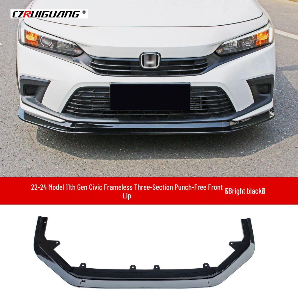 Custom Body Kit: Front Splitter, Rear Wing, Frameless Lip, and Rear Lip for 2022 Honda Civic 11th Gen.