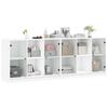 Book Cabinet with Doors White 204x37x75 Cm Engineered Wood