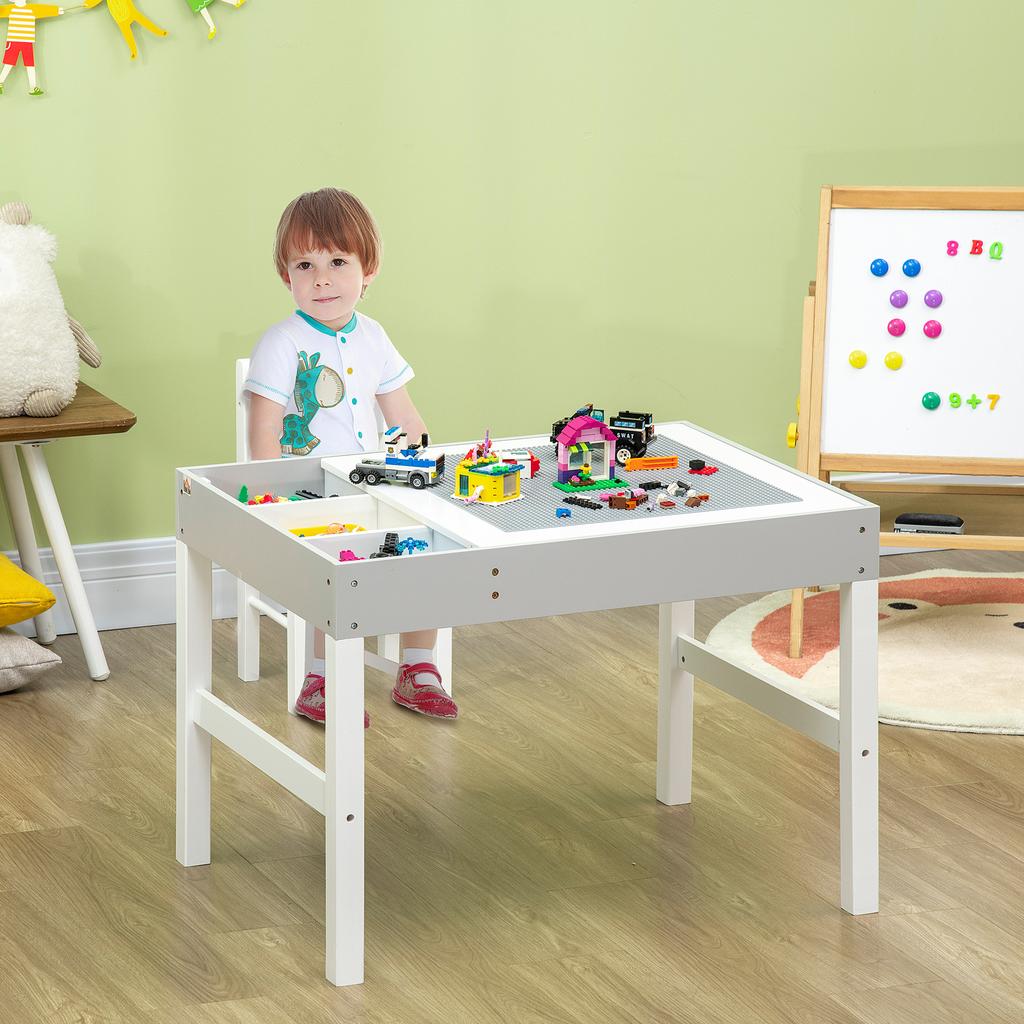 Kids Table And Chair Set With Storage Space Grey
