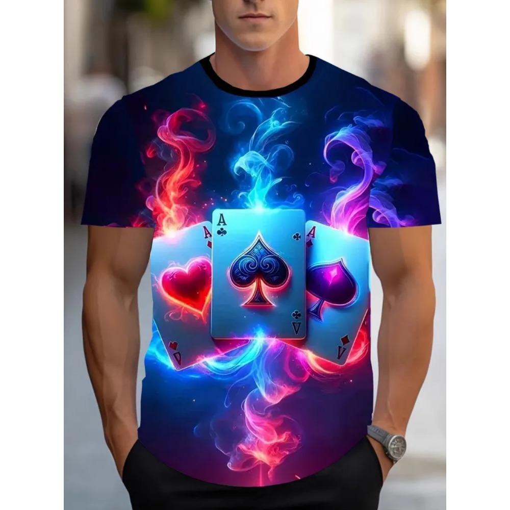 Summer New Men's T-shirt Fashionable Comfortable 3D Printed Loose Versatile Round Neck Large Size Short Sleeve T-shirt