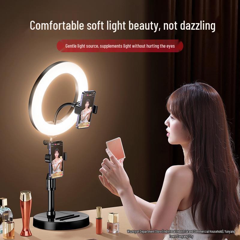 2025 Mobile Phone Fill Light Stand: Complete Set for Live Streaming, Douyin, Selfie Beauty, and Desktop Support.