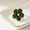 Gold Plated Colorful Enamel Flower Ring Elegant Dainty Floral Pattern Skin-friendly for Women Daily Date Wear Accessory