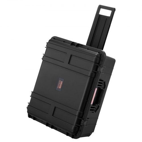 VEVOR 3.5 Cu.ft Weatherproof Hard Case, Waterproof Hard Case with Rolling Wheels &amp; Retractable Pull Handle