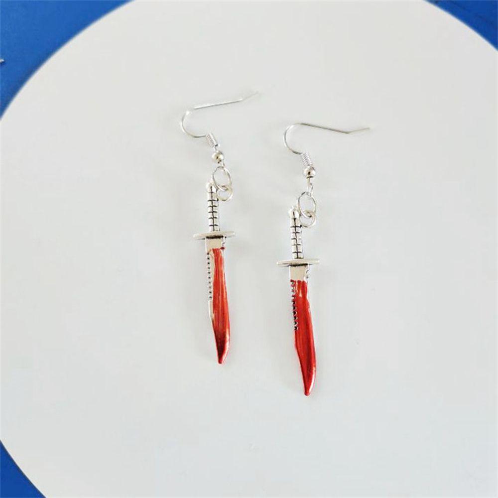 Sharp Knife Men Stud Earrings Women Halloween Earrings Party Jewelry Korean Style Dangle Earrings