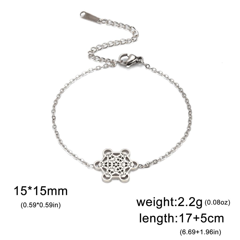 Teamer Archangel Metatron Cube Bracelets Women Men Sacred Geometry Bracelet Stainless Steel Amulet Religious Jewelry Gifts