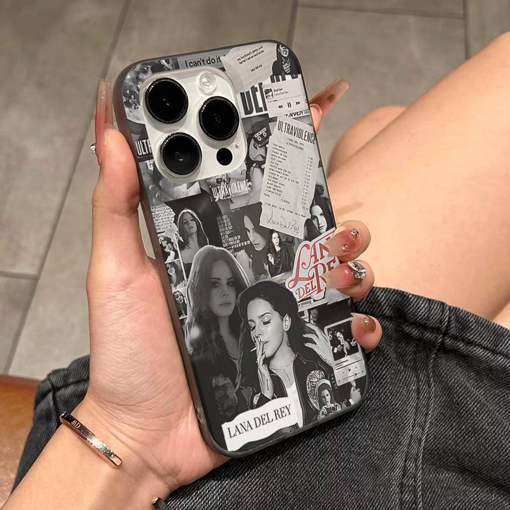 Singer Lana Del Rey Corrugated Pattern For IPhone 17 16 15 14 13 12 11 16 Pro Max Plus Pro Non-slip Phone Cover