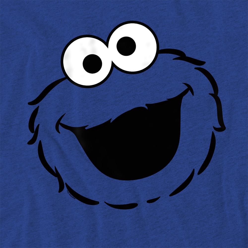 Sesame Street Unisex Adult Cookie Monster Full Face Heather T-Shirt