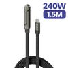 240W 2-in-1 Type C to USB C Fast Charging Data Cable Foldable Phone Holder Type C Fast Charging cabo For 17