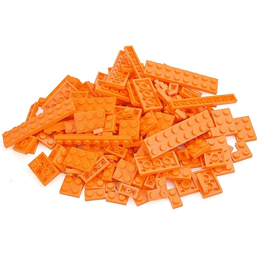 100Pcs Bulk Parts Thin Bricks 12 Size Mixed 15 Color Building Blocks Figures MOC Model Educational Construction Toy for Kid Gift