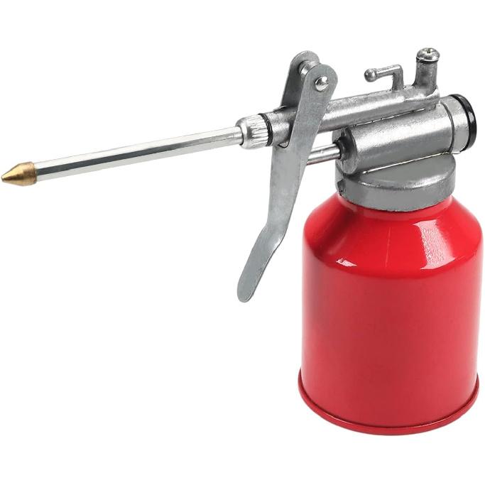 Utoolmart Oil Can Pump Oiler, 250g Capacity Metal High Pressure Oiler Lubrication Oiling Can, Bottle Manual Oil Gun with Rigid Spout, Thumb Pump Tool 250g