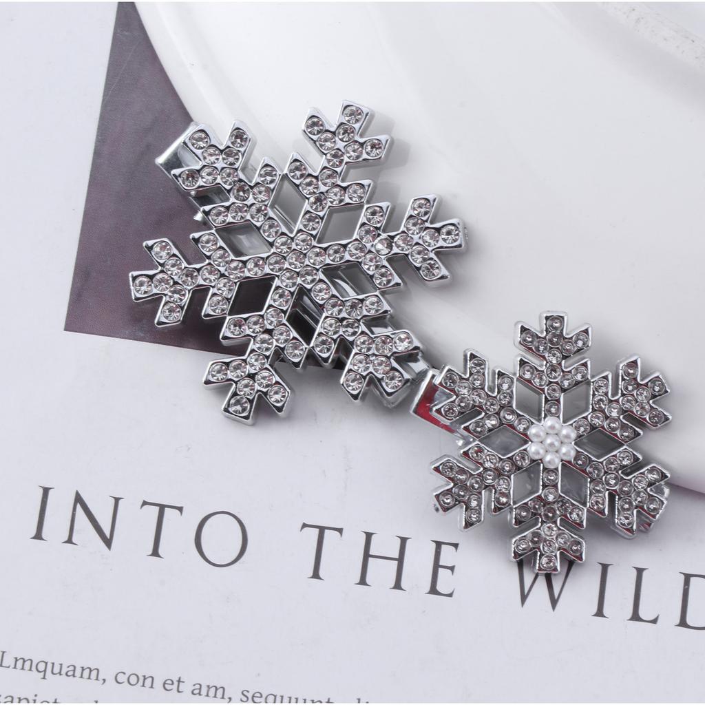 Cute Sparkling Snowflake Duckbill Hairpin Beautiful Snowflake Hairpin Hair Clip Hair Accessory for Fashion Enthusiasts