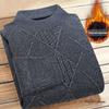 Men's Plus Velvet Knitwear - Warm Autumn/Winter Base Layer for Middle-Aged and Elderly Dads