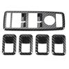 Carbon Fiber Grain ABS Glass Lift Switch Frame Set – 5 Pieces