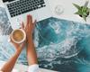 Desk Mat for Keyboard and Accessories Ocean Wave 120X60 Cm
