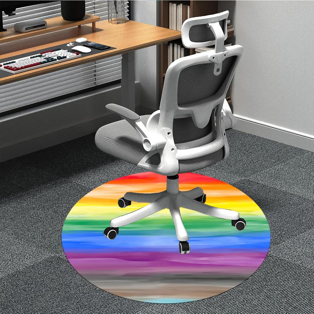 

1pc Rainbow Gradient Chair Carpet for Office, Non-slip, Soft and Durable Office Rug for Decoration, Perfect for Office yy260105008 80cm by 80cm