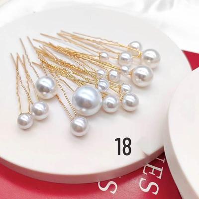 Perłowa spinka do włosów w kształcie litery U do ślubnych upięć i stylizacji