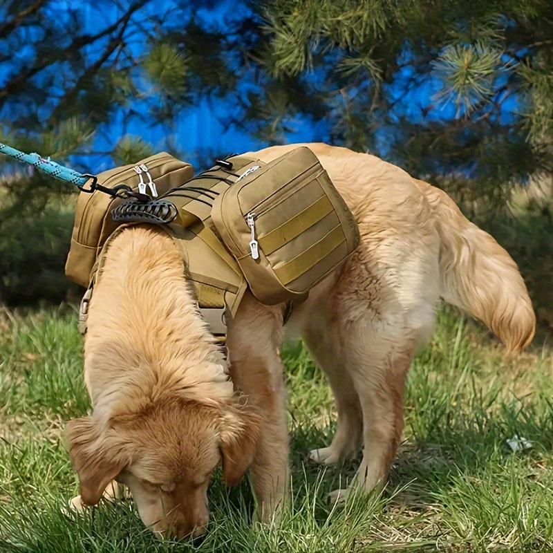 KEMORELA Pet Dog Self Backpack Outdoor Sports Dog Treat Bag Medium Large Dog Detachable Oxford Cloth Cool Handsome Camouflage