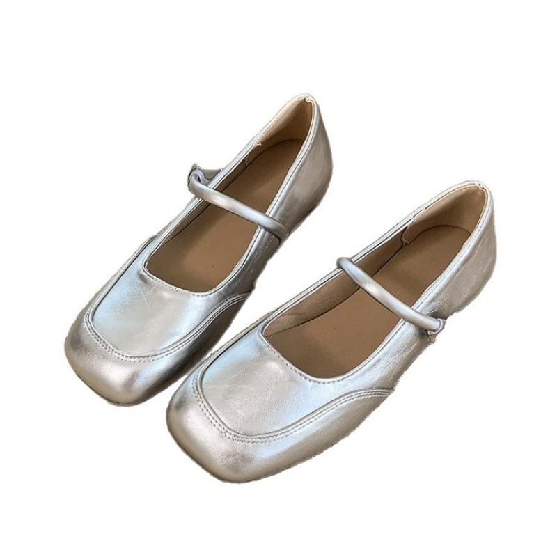 Fashion trendy with summer new one-word buckle shallow mouth Mary Jane women's shoes casual single shoes women