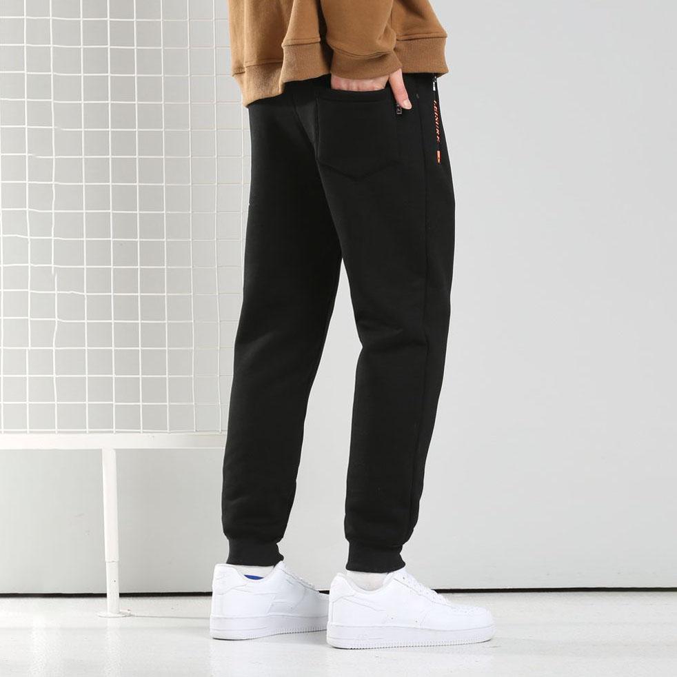 Vinterbukser herre pelsforede joggebukser tykke joggebukser med snøring Bukser herre fleece løpebukser Varm fløyel ankelbukser