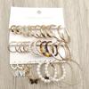 European and American Geometric Metal Hoop Earrings Set